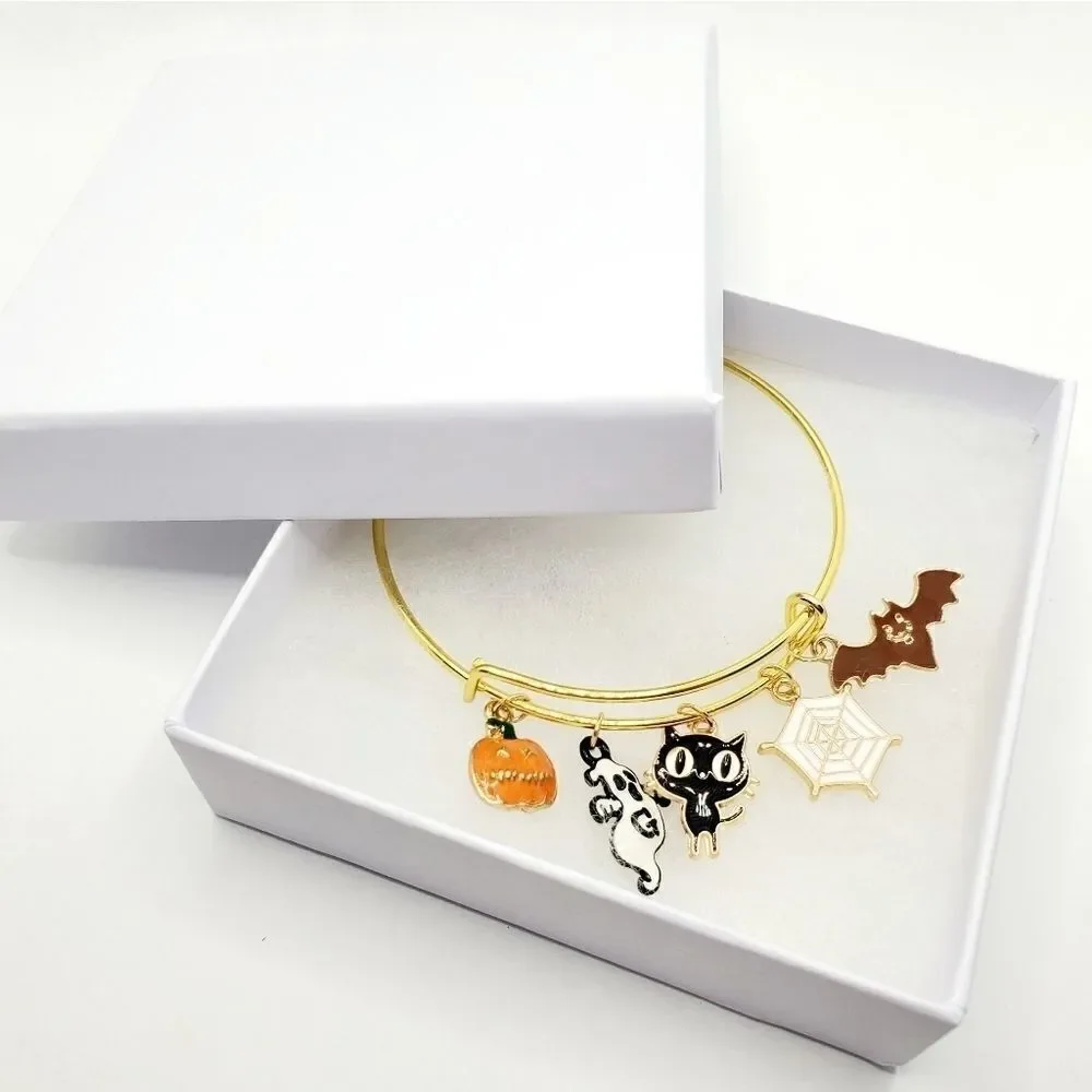Hand Crafted Gold Plated Halloween Charm Bracelet